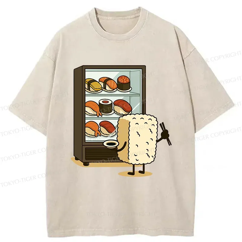 Tokyo-Tiger Rice Ball Is Choosing Sushi Washed T-Shirt