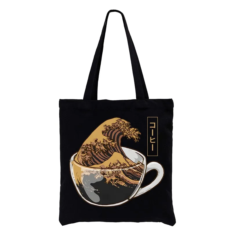 Tokyo-Tiger Coffee Wave Tote Bag