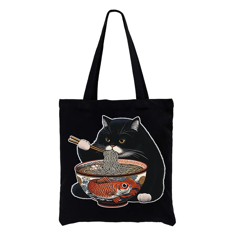 Tokyo-Tiger Fat Cat Eating Ramen Tote Bag