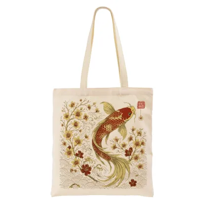 Tokyo-Tiger Vintage Sakura And Koi Tote Bag