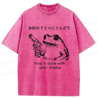Tokyo-Tiger Frog That Is Tired Of Others Washed T-Shirt