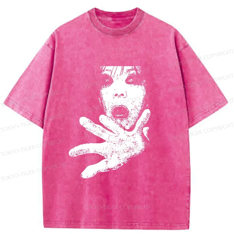 Tokyo-Tiger Scary Ghost Washed T-Shirt