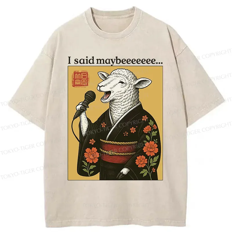 Tokyo-Tiger Singing Sheep Washed T-Shirt