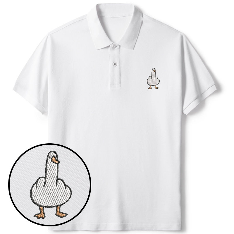 Tokyo-Tiger Funny Goose Embroidered Polo T-Shirt