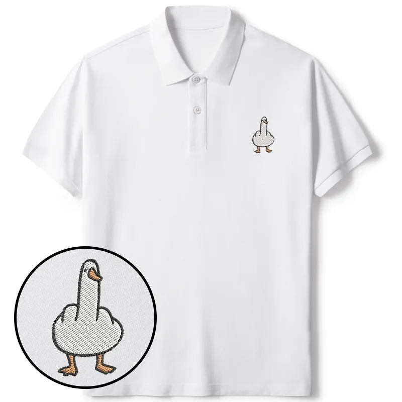 Tokyo-Tiger Funny Goose Embroidered Polo T-Shirt