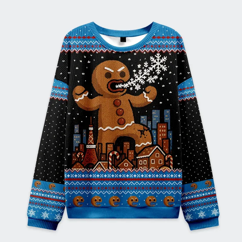 Tokyo-Tiger Gingerbread Monster Christmas Ugly Sweatshirt Sale