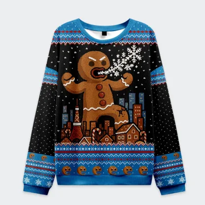 Tokyo-Tiger Gingerbread Monster Christmas Ugly Sweatshirt