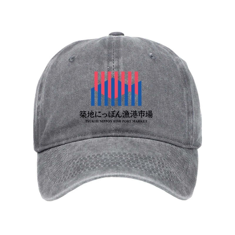 Tokyo-Tiger Tsukiji Nippon Fish Port Market Washed Cap