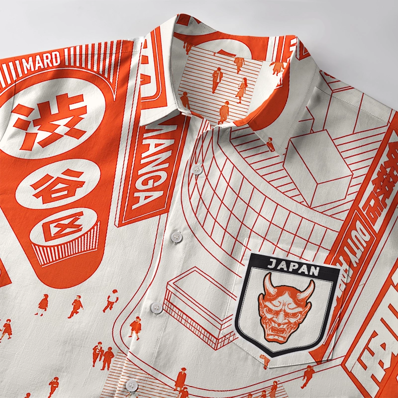 Tokyo-Tiger Shibuya Crossing Button-up Shirt