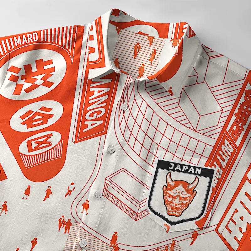 Tokyo-Tiger Shibuya Crossing Button-up Shirt