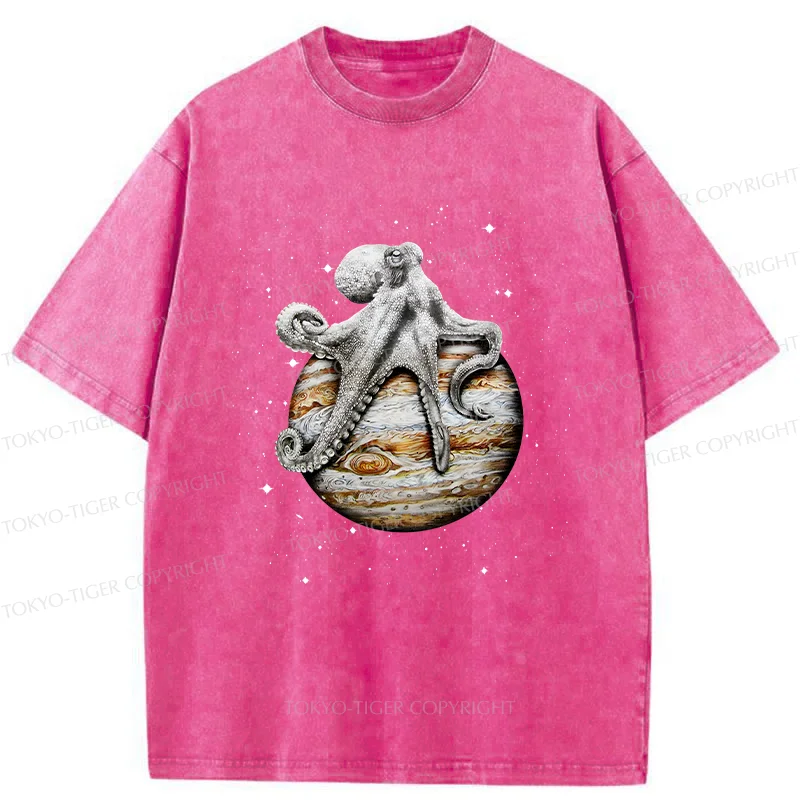 Tokyo-Tiger Octopus And The Planet Washed T-Shirt