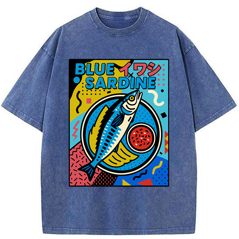 Tokyo-Tiger Memphis Style Sardine Washed T-Shirt