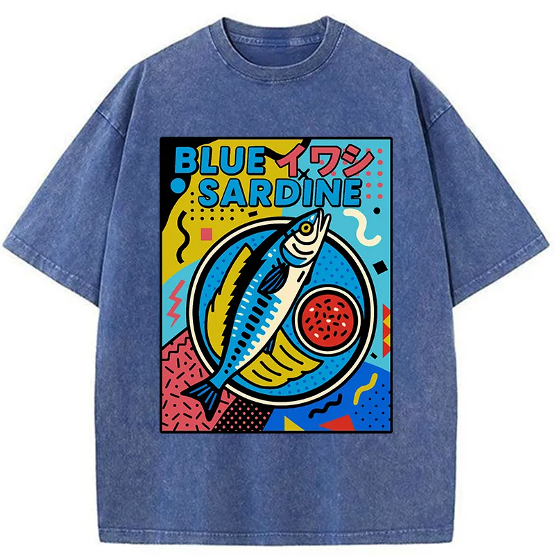 Tokyo-Tiger Memphis Style Sardine Washed T-Shirt