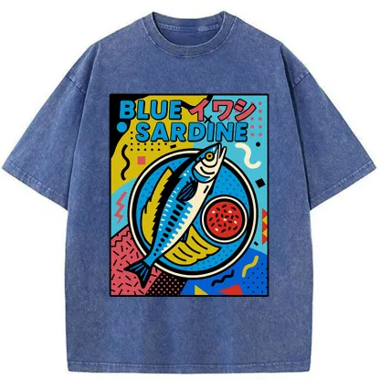 Tokyo-Tiger Memphis Style Sardine Washed T-Shirt