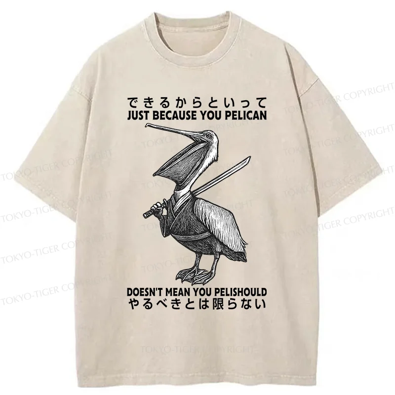 Tokyo-Tiger Pelican Samurai Washed T-Shirt