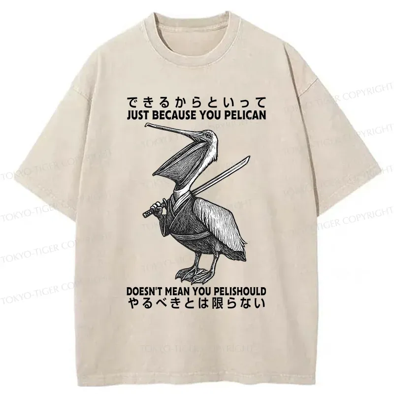 Tokyo-Tiger Pelican Samurai Washed T-Shirt
