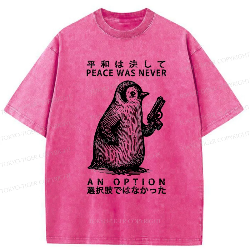 Tokyo-Tiger Penguin That Can't Choose Washed T-Shirt