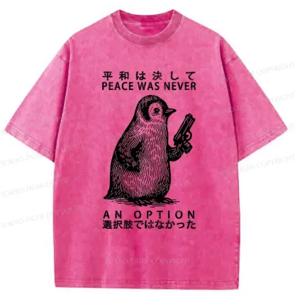Tokyo-Tiger Penguin That Can't Choose Washed T-Shirt