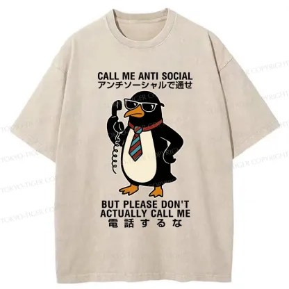 Tokyo-Tiger Don't Actually Call Penguin Washed T-Shirt