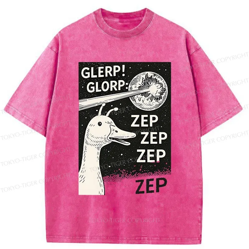 Tokyo-Tiger Geese Attacking The Earth Washed T-Shirt