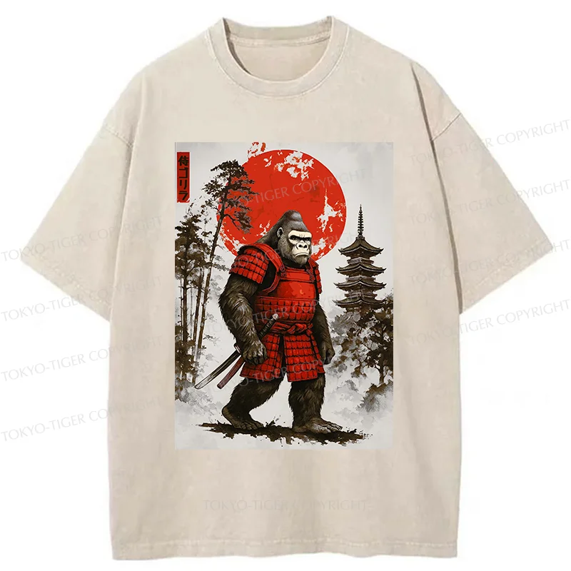 Tokyo-Tiger Gorilla Warrior Washed T-Shirt