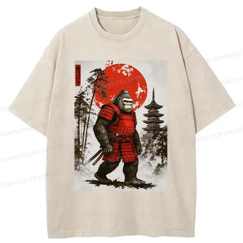 Tokyo-Tiger Gorilla Warrior Washed T-Shirt