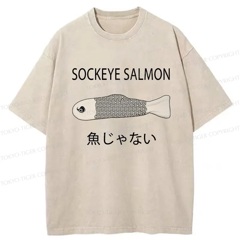 Tokyo-Tiger Sockeye Salmon Washed T-Shirt