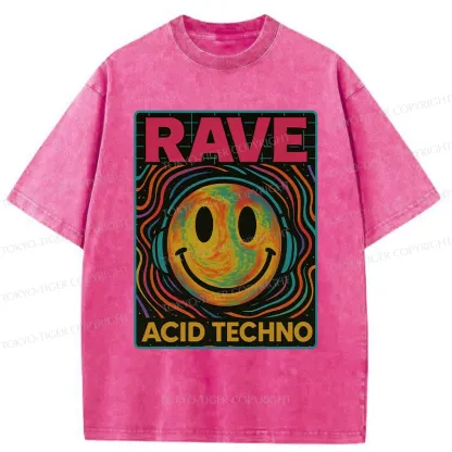 Tokyo-Tiger Rave Music Washed T-Shirt