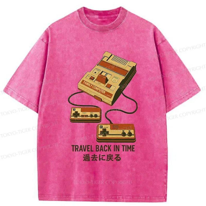 Tokyo-Tiger Game Consoles Of The Past Washed T-Shirt