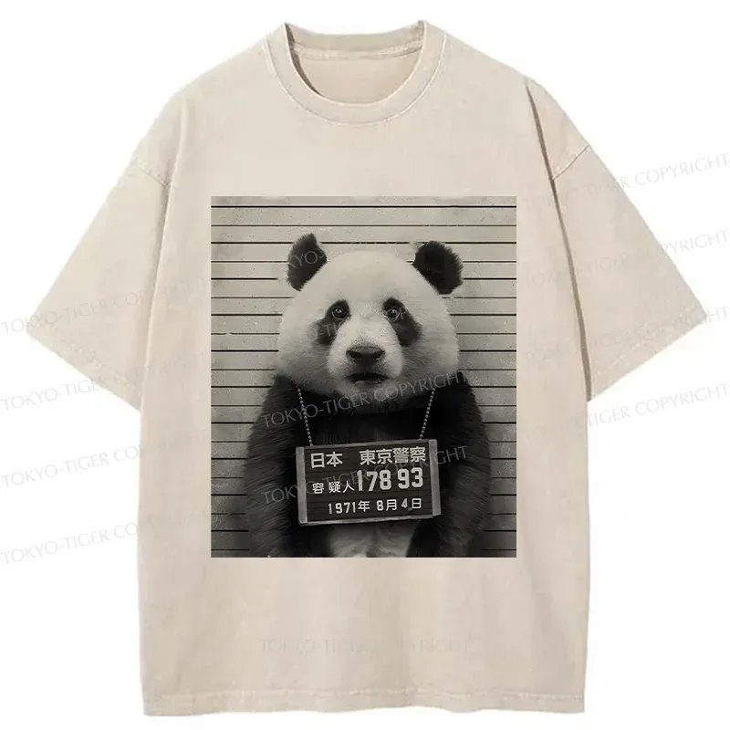 Tokyo-Tiger Arrested Panda Washed T-Shirt