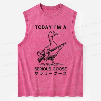 Tokyo-Tiger Serious Stupid Goose Washed Tank
