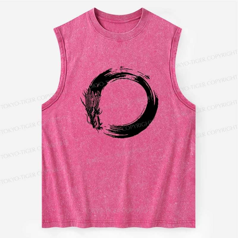 Tokyo-Tiger Dragon's Circle Washed Tank