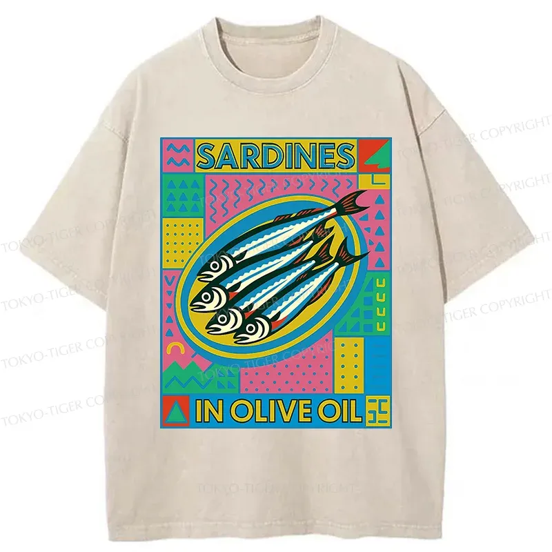 Tokyo-Tiger Fresh Sardines Washed T-Shirt