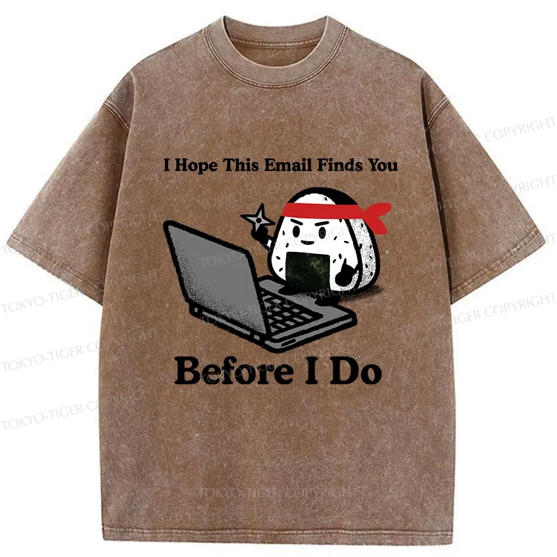 Tokyo-Tiger Ninja Rice Ball Funny Washed T-Shirt