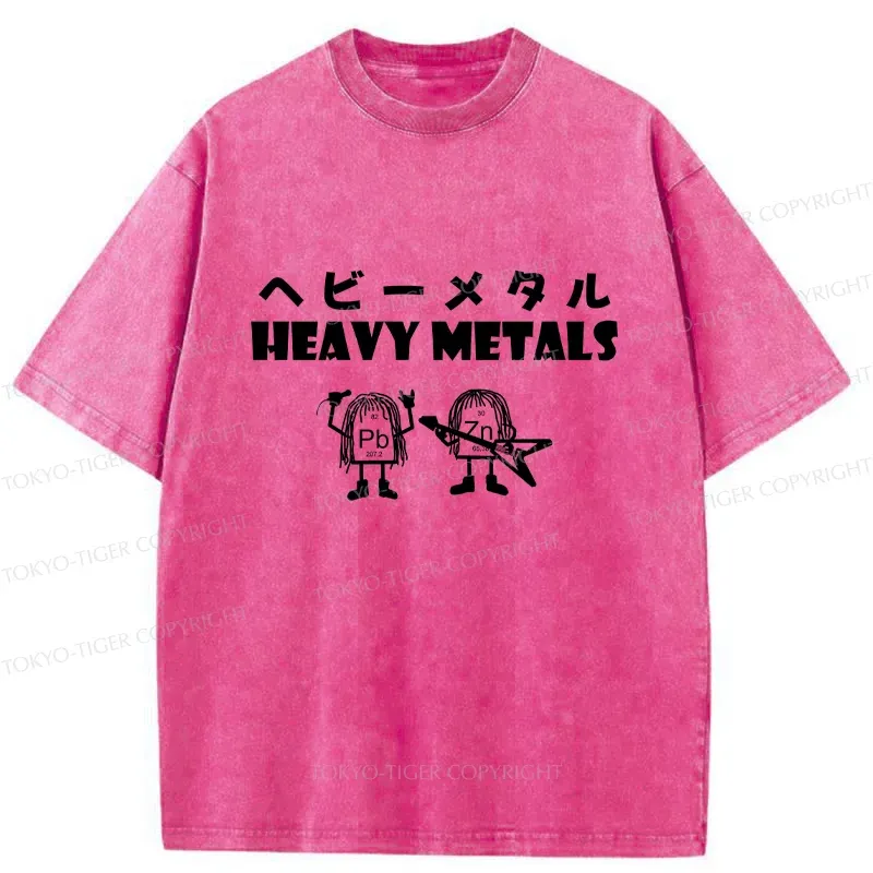 Tokyo-Tiger Heavy Metal Band Washed T-Shirt