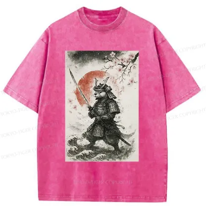 Tokyo-Tiger Otter Samurai Washed T-Shirt