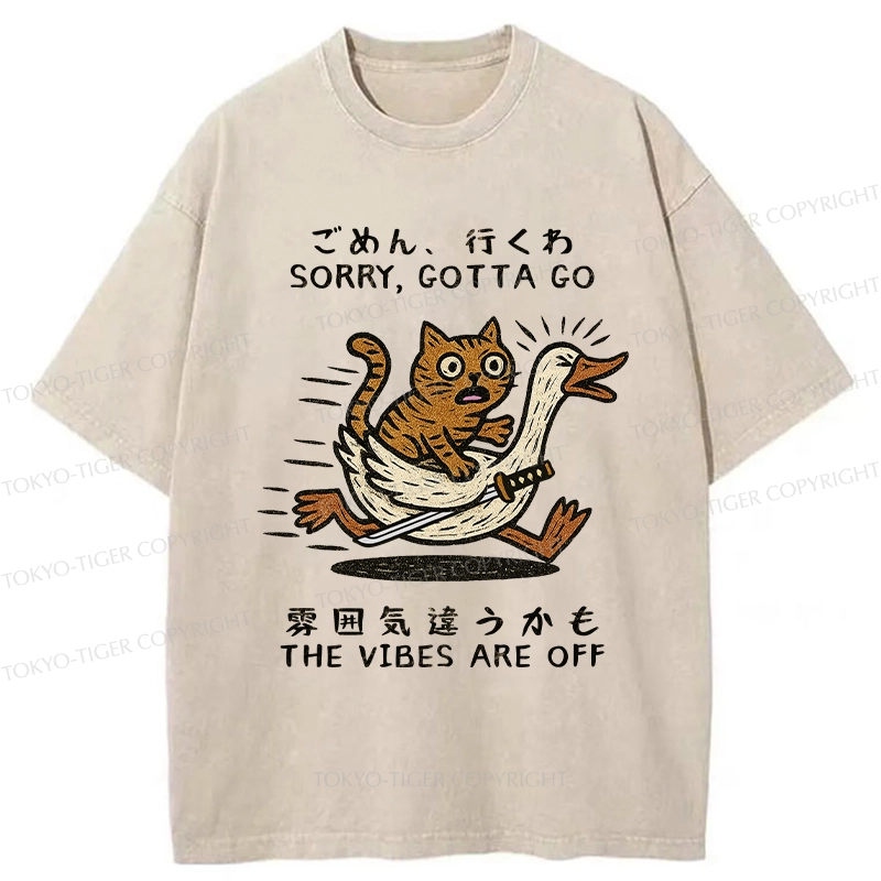Tokyo-Tiger Sorry I Have To Go Washed T-Shirt