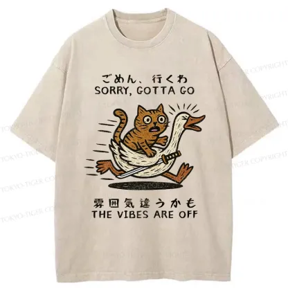 Tokyo-Tiger Sorry I Have To Go Washed T-Shirt