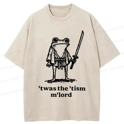 Tokyo-Tiger Focused Samurai Frog Washed T-Shirt