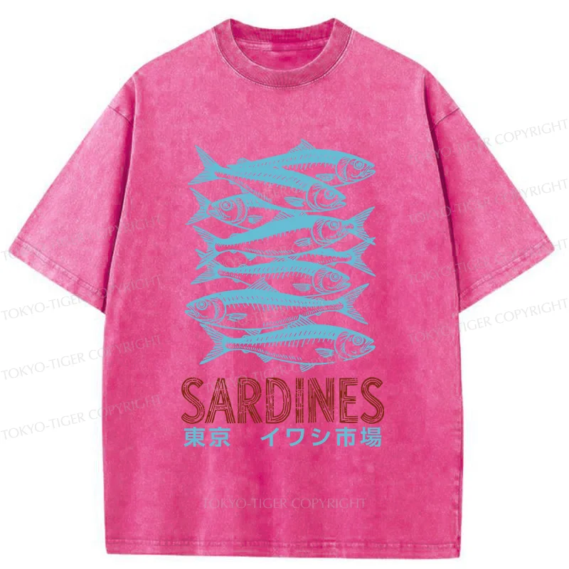 Tokyo-Tiger Vintage Sardines Market Washed T-Shirt