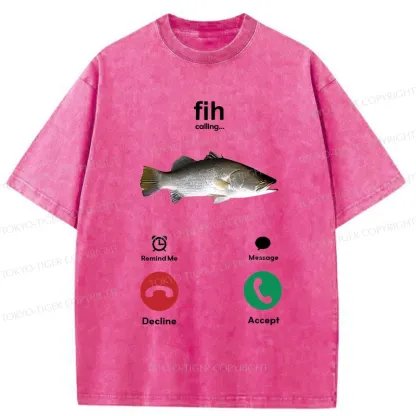 Tokyo-Tiger Fih Calling Washed T-Shirt
