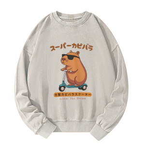 Image of Tokyo-Tiger Osaka Capybara Scooter Washed Sweatshirt