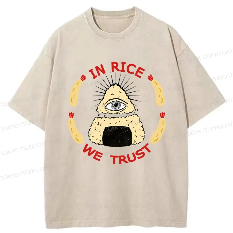 Tokyo-Tiger Funny We Trust In Rice Washed T-Shirt