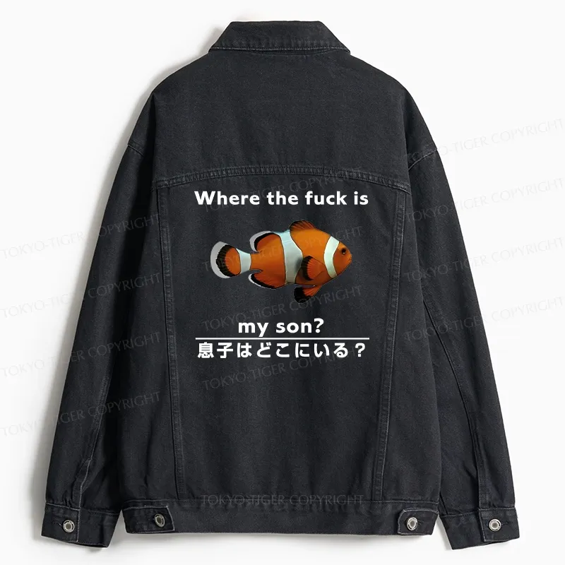 Tokyo-Tiger Fish Looking For Son Jean Jacket