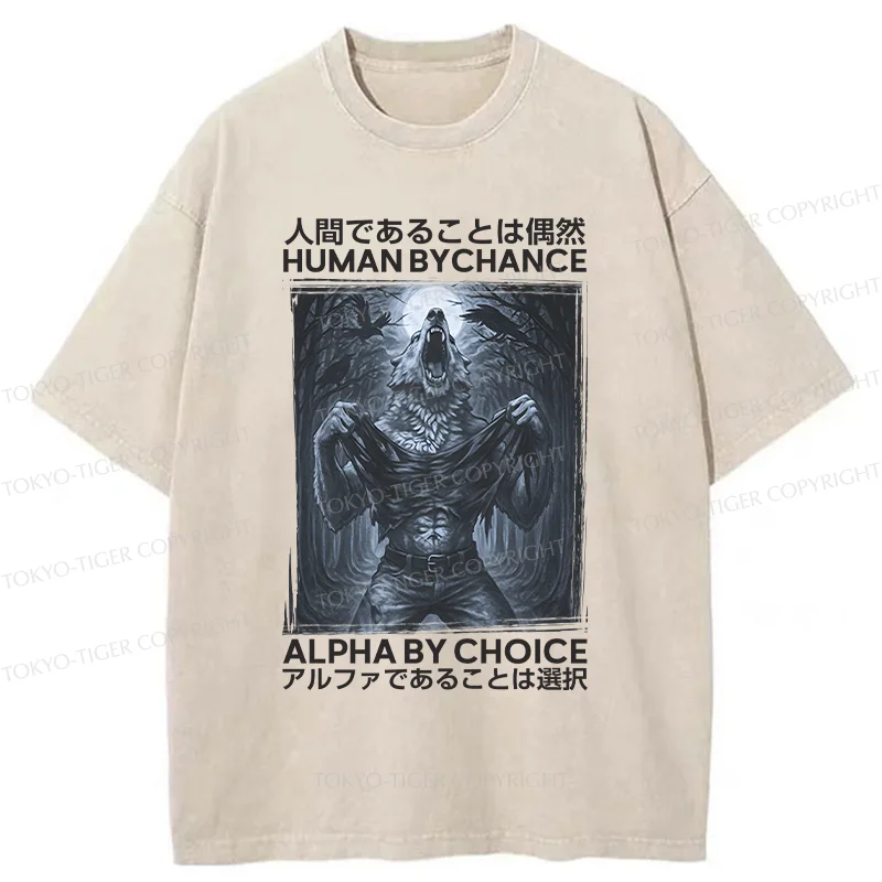 Tokyo-Tiger Howling Wolf Washed T-Shirt