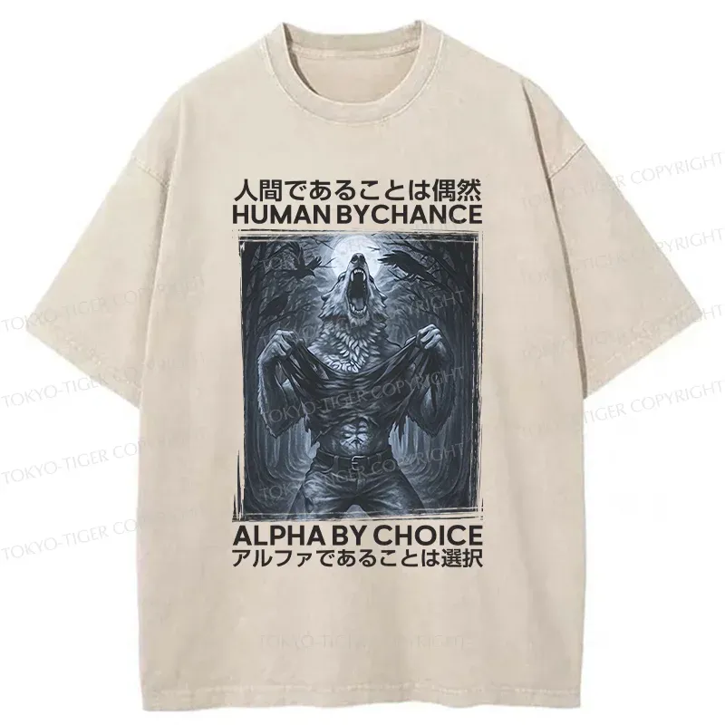 Tokyo-Tiger Howling Wolf Washed T-Shirt