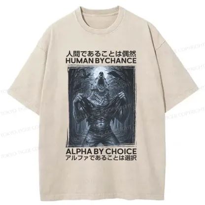Tokyo-Tiger Howling Wolf Washed T-Shirt