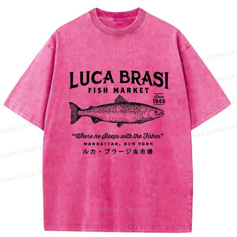 Tokyo-Tiger Funny Fish Market Washed T-Shirt
