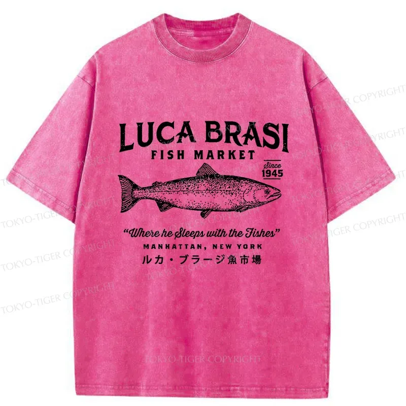 Tokyo-Tiger Funny Fish Market Washed T-Shirt
