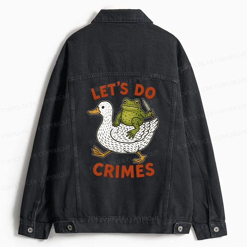 Tokyo-Tiger Frog Ready To Commit Crime Jean Jacket